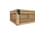thumbnail image 4 of Creative Co-Op Woven Rattan Display Boxes with Glass Lids & Fir Wood Frame (Set of 2 Sizes), 4 of 5