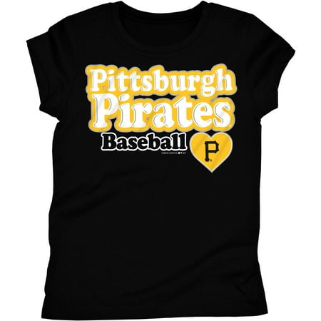Pittsburgh Pirates Team Logo Ball - MLB Pittsburgh Pirates Girls Short Sleeve Team Color Graphic Tee