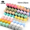thumbnail image 2 of LOFCA, 15mm, 20 piezas, cuentas de silicona, mordedor de silicona de grado alimenticio, cuentas redondas, cuentas de dentición masticables para bebés, mordedor de silicona para diy Tan Jianjun unisex, 2 of 2