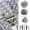 thumbnail image 6 of Round Area Rug 4ft Blue Boho Diamonds Floor Carpets Indoor Floor Area Mat Stain-Proof Mat Circle Rugs for Living Room Dining Room Kitchen Bedroom, Bohemian Tribal Zigzags Circles Sofa Throw Carpet, 6 of 9
