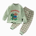 thumbnail image 4 of TOWED22 Toddler Infant Baby Girl Boy Outfits Set 2pcs Long Sleeve Sweatshirt Tops Pocket Pants Cartoon Graphic Print Clothes Clothing(Green,6-7 Y), 4 of 4