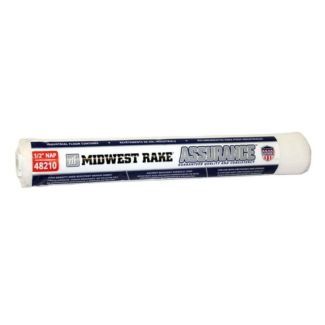 Midwest Rake 48210 Assurance 18" Pro-Grade Woven Shed-Resistant Roller Cover - 1/2" Nap, with End Caps