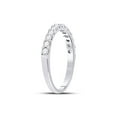 thumbnail image 3 of 14kt White Gold Womens Round Diamond Single Row Wedding Band 1/2 Cttw, 3 of 4