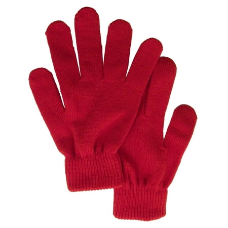 Knit Magic Gloves - Men / Women's Winter Knit Solid Color Gloves Magic Gloves, Red