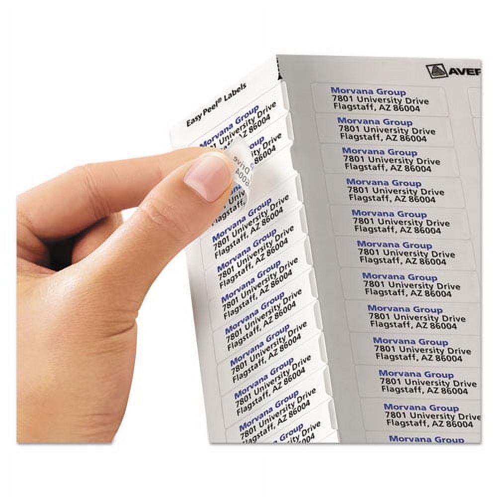 Matte Clear Easy Peel Mailing Labels W/ Sure Feed Technology, Inkjet Printers, 0.5 X 1.75, Clear, 80/Sheet, 10 Sheets/Pack | Bundle of 10 Packs