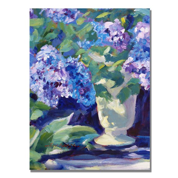 Trademark Fine Art "Lavendar Hydrangeas" Canvas Wall Art by David Lloyd Glover