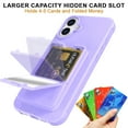 thumbnail image 3 of Designed for iPhone 16 Wallet Phone Case,Built-in Mirror,With Card Holder(Hold 4-5 Cards and Folding Money),Heavy Duty Shockproof Military Grade Protection Rugged Phone Case,Purple, 3 of 7