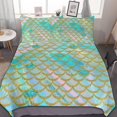 thumbnail image 1 of HAHDAXIA Mermaid Print Bedding Solid Comforter Set for All Seasons,3 Pieces(1 Comforter+2 Pillowcases),Soft Microfiber Bedding Set King(90"x90"), 1 of 7