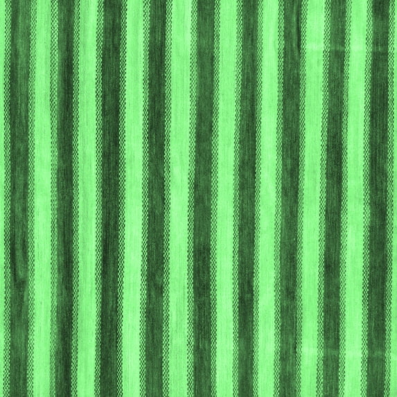 Ahgly Company Indoor Square Abstract Emerald Green Modern Area Rugs, 8' Square