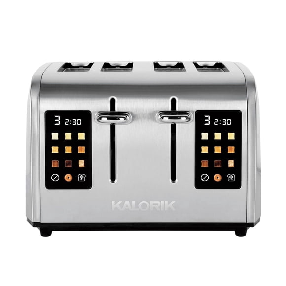 Kalorik 4-Slice Digital Toaster with Full Touch Screen Shade Selector and Intelligent Countdown Timer, TO 52302 SS
