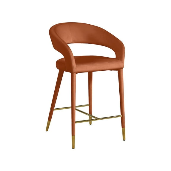 Meridian Furniture Destiny Cognac Velvet Stool