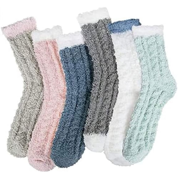 Zhengup Fuzzy Socks for Women, Warm Soft Fluffy Socks Winter Cozy Cute Animal Slipper Socks Gifts
