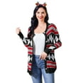 thumbnail image 2 of Ugly Christmas Sweaters for Women Christmas Cardigans Funny Xmas Open Front Button Down Diamond Coats Outwear, 2 of 9