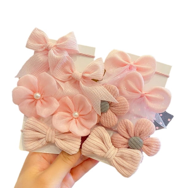 10 lazos para el pelo con flores para niñas, suaves y elásticos, multicolor, versátiles para decorar el cabello y las muñecas.
