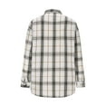 thumbnail image 5 of Plaid Shirts for Women Lightweigt Jackets Lapel Collar Long Sleeve Casual Button Down Shackets with Chest Pocket (XL, White), 5 of 6