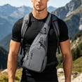 thumbnail image 2 of VeFlora Men's Waterproof Sling Crossbody Bag, Lightweight Chest Shoulder Backpack, Portable Outdoor Sports Bag for Hiking Travel Commuting Daily Use(Grey/One Size), 2 of 5