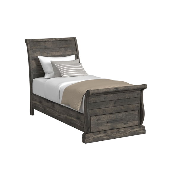 Hyde Twin Sleigh Storage 3PC Bedroom Set in Charcoal