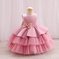 thumbnail image 4 of Toddler Girl Dress Sleeveless Tulle Flower Girl Dress with Bow Princess Party Birthday Wedding Pageant Gown for Kids Children, 4 of 4