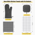 thumbnail image 2 of Juego de paños de cocina, guantes de cocina y soportes para ollas, 12 piezas, BSKSSK, gris, 2 of 7
