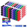 thumbnail image 1 of WOSWEL Dry Erase Markers, Chisel Tip Whiteboard Markers, Low Odor Thick Dry Markers, 50 Bulk 5 Assorted Colors (Black/Blue/Red/Green/Purple) for Teac, 1 of 8