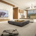 thumbnail image 2 of Dark Gray Solid Wood Low Coffee Table, Rough Feature, 47.1"x47.1"x8.78", 84.21lb Profile Gray, 84.21lbs Weight, 2 of 5