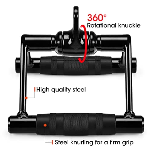 Yes4All cable Machine Accessories, Double D Row Handle, cable Attachment for Home gym (Black)