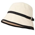 thumbnail image 1 of Sombrero de pescador para mujer, informal, de algodón, protector solar, para pesca, playa al aire libre. Blanco, 1 of 9