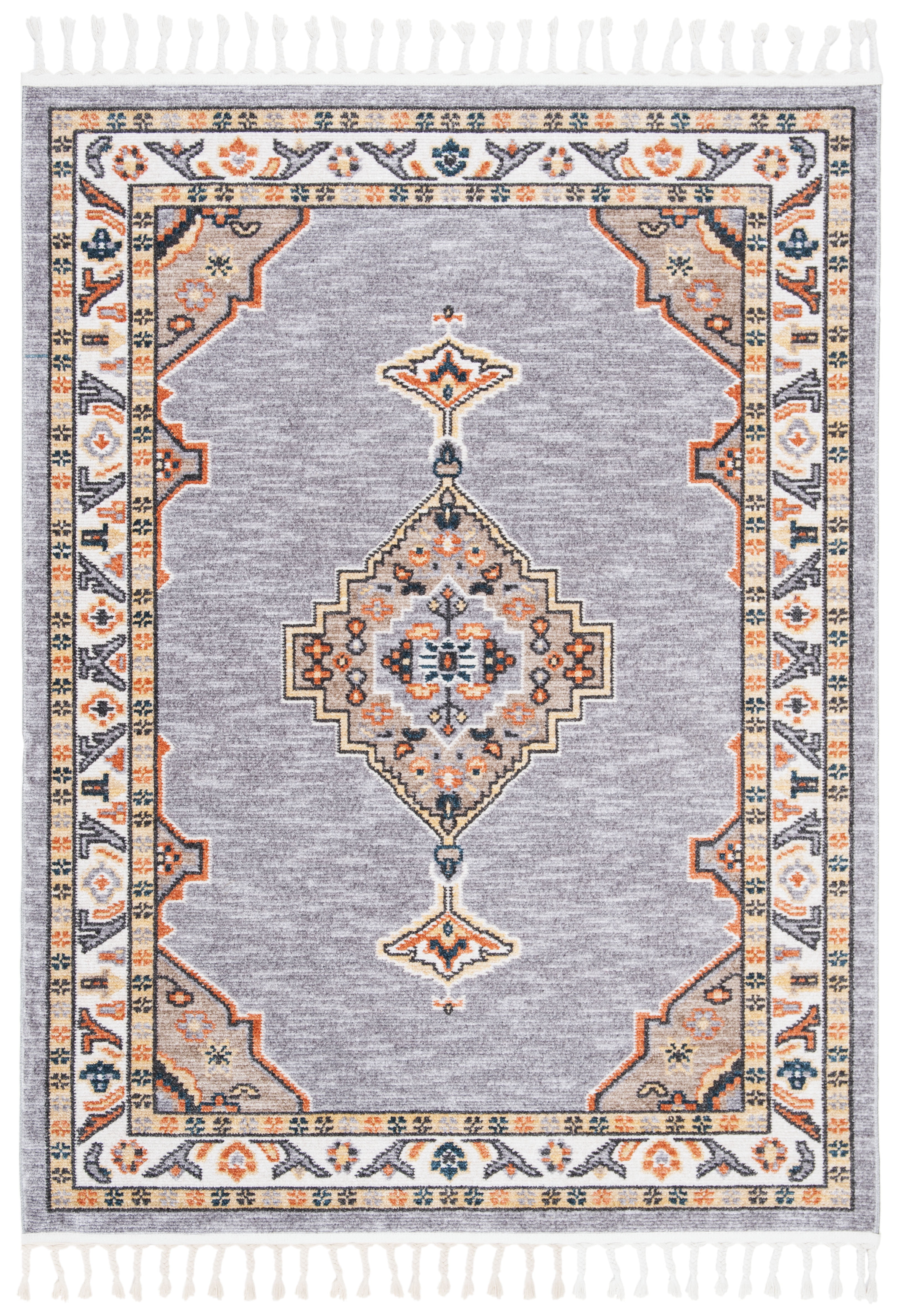 Safavieh Farmhouse Arline Southwestern Area Rug, Gray/Orange, 4' x 5'4"