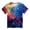 Blue, variant on Girls Summer Tops Celestial Star Print Short Sleeve T-Shirt Casual Round Neck Tee for Everyday Play And School Size:3-4 Years