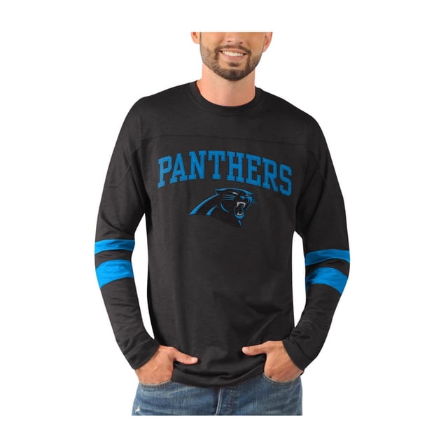 Camiseta adornada NFL de los Carolina Panthers negra para hombre pequeña