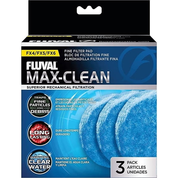 Fluval Fine FX5/6 Filter Pad [Aquarium, Filter Pads] 6.5" Diameter (3 Pack)
