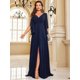 thumbnail image 1 of XUIBOL-Vestidos de gasa de manga larga para mujer, ropa de noche verde, Sexy, con abertura alta, espalda en V, Formal, para fiesta de boda, 1 of 5