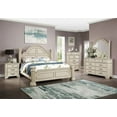 thumbnail image 3 of Formal Traditional Style 3pc Bedroom Set Solid Wood Antique White Eastern King Size Bed 2x Nightstand Furniture, 3 of 6