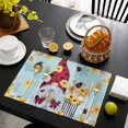 thumbnail image 3 of Aqua Gnomes Daisy Placemats Set of 4, Pastoral Country Garden Floral Placemats for Dining Table, Place Mats for Kitchen Tabletop, Waterproof Wipeable Dining Table Mats Set, 3 of 9