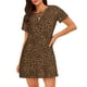 thumbnail image 1 of Fotbe Leopard Bata de Dormir para Mujer con Estampado, Camisón de Algodón de Manga Corta, Ropa de Dormir Casual, 1 of 6