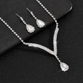 thumbnail image 3 of Faty-T Bridal Wedding Jewelry Set Silver Rhinestone Necklace Earrings Sets Formal Costume Jewelry for Women and Brides, 3 of 10