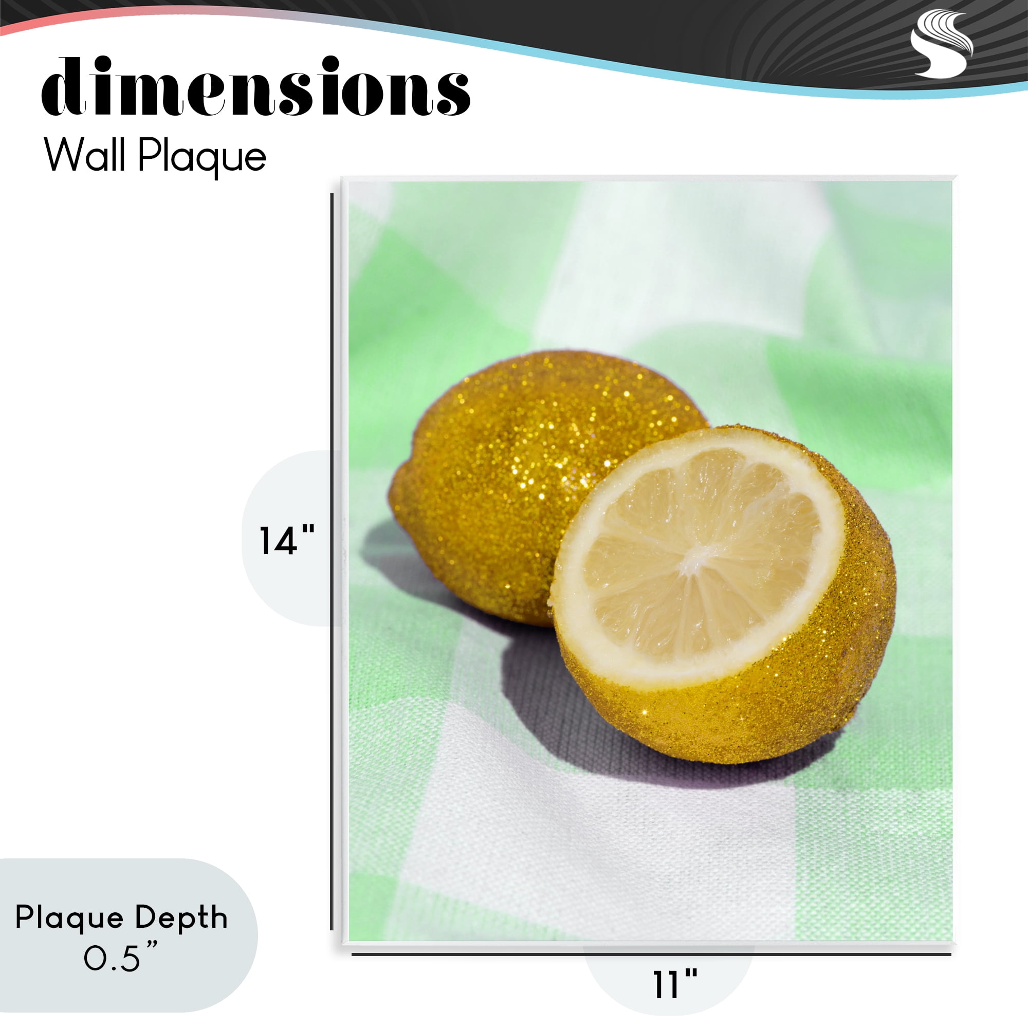 Stupell Industries Glimmer Lemon on Green Wall Plaque Art, design by LISH Creative