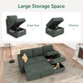 thumbnail image 3 of Marrber Reversible Modular Sofa Bed with Storage, Corduroy Green - Pull-Out Sleeper Sectional Couch, Space Saving Design, 3 of 8