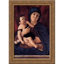 Madonna and Child 20x24 Gold Ornate Wood Framed Canvas Art by Bellini, Giovanni