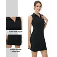 thumbnail image 4 of Tennis Dress for Women Golf Outfits with Shorts and Pockets Sleeveless Active Exercise Athletic Dresses for Women Black L, 4 of 8