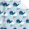 thumbnail image 2 of Ocean Wrapping Paper Roll - Mini Roll - 17 Inch x 9.8 Feet - Adorable Whale Dolphin Design for Boys Girls Kids Birthday, Baby Shower, 2 of 14