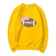 thumbnail image 4 of Chandail en Molleton Imprimé Football pour Femmes, Col Rond Surdimensionné, Coupe Décontractée, Manches Longues, Chandail Décontracté pour Usage Quotidien et Événements Sportifs, 4 of 4