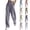 Dark Blue, variant on Olyvenn Women's Spring Summer Mid Waist Striped Pants, Drawstring Tie Waist with Pockets, Breathable Casual Daily Trousers Dark Blue L