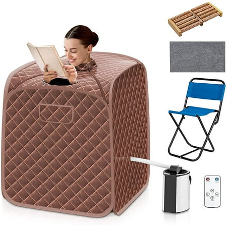 Costway Portable Steam Sauna w/ 9-gear Adjustable Temperature u0026 Herbal Box  Coffee | Walmart Canada