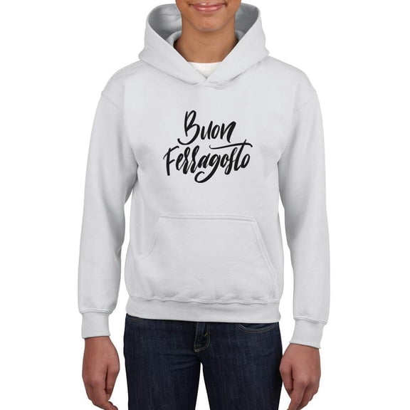 Buon Ferragosto Noir Hoodie Juniors -Image by Shutterstock, Large