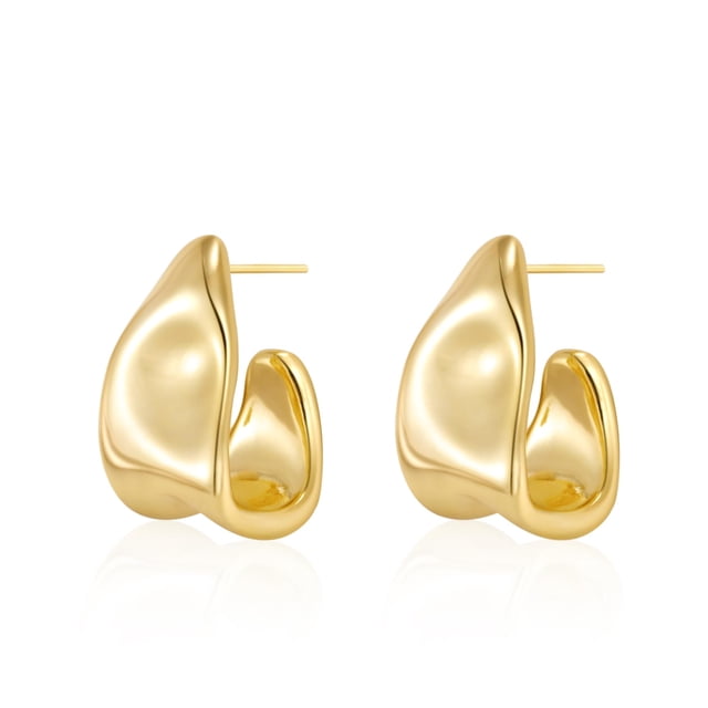 Pendientes Amicon chapados en oro de 14 quilates para mujer, gruesos