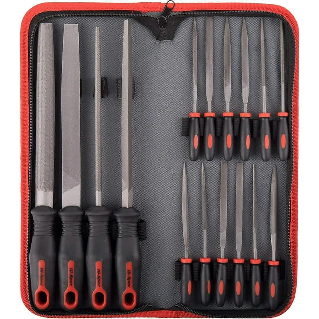 File Set, 16 Carbon Steel Files, 200 Mm Files, Semi-Round, Round And Triangular Files For Wood, Metal, Cutting And Ceramic Fixing