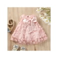 thumbnail image 3 of Newborn Baby Girls Princess Dress Floral Lace Pearl A-line Dress Bow Party Birthday Dresses Summer 3M 6M 12M 18M 3Y, 3 of 10