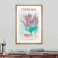 thumbnail image 2 of PixonSign Framed Canvas Print Wall Art Chagall Watercolor Neon Pastel Flower Bouquet Classic Vintage Illustrations Fine Art Decorative Multicolor for Living Room, Bedroom, Office - 24"x36" NATURAL, 2 of 5