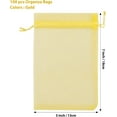 thumbnail image 2 of 100 Pack Gold Organza Bags 5 x 7 Inch, Premium Small Mesh Bags With Drawstring, Sheer Mesh Gift Packaging Bag for Easter Party Wedding Favors, 2 of 7